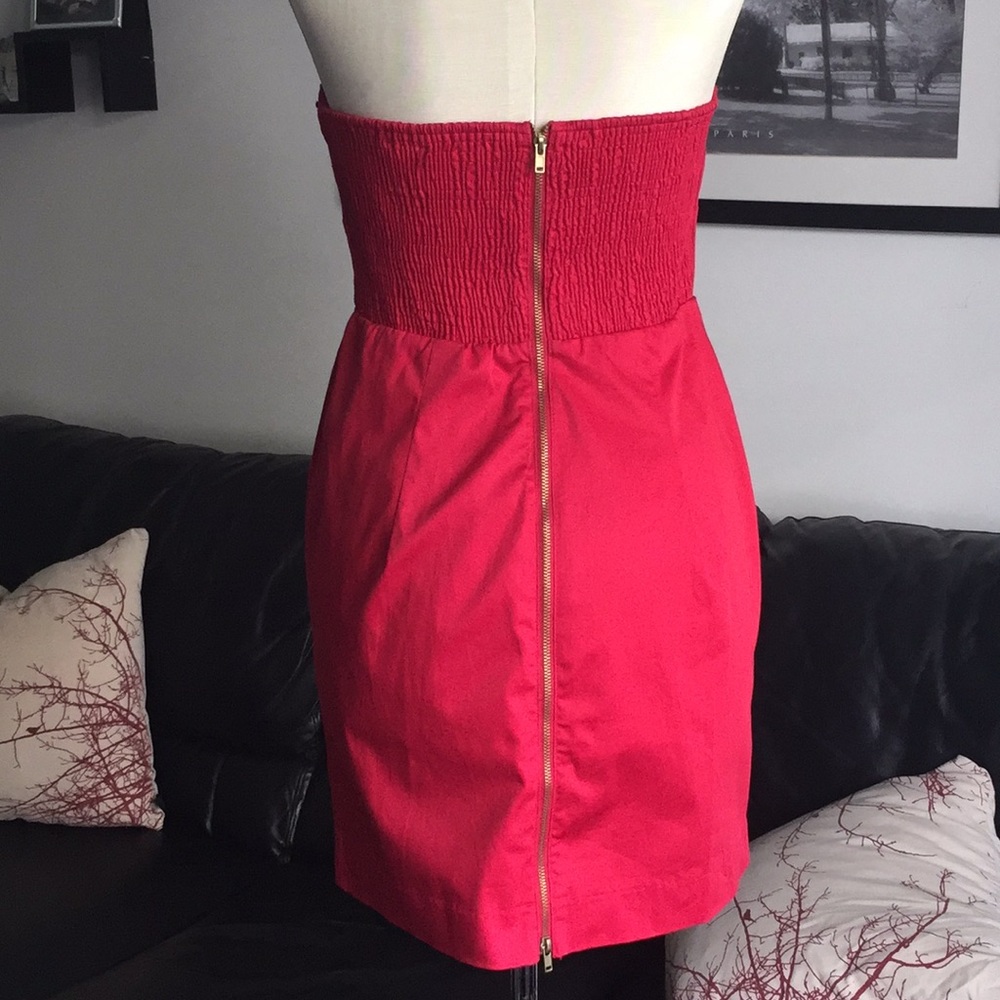 👗Free People Red Strapless JEWELED Dress XS. - Picture 3 of 8